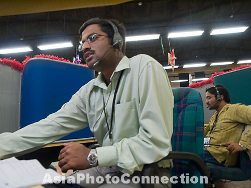 call center worker in bangalore, india
